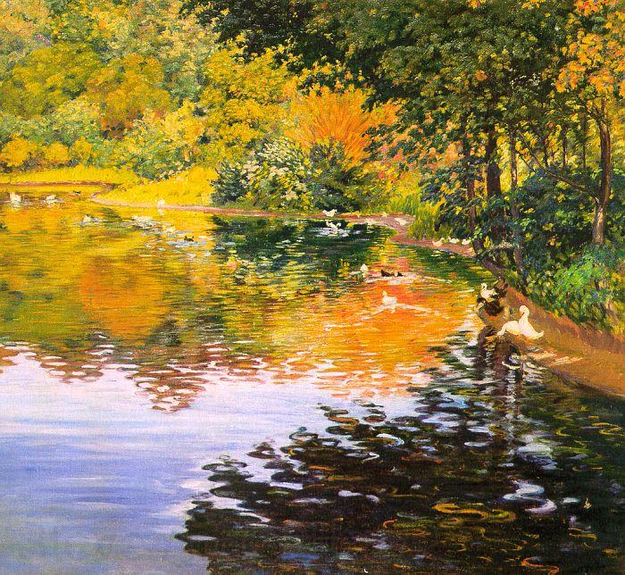 Kate Clark Mill Pond Norge oil painting art